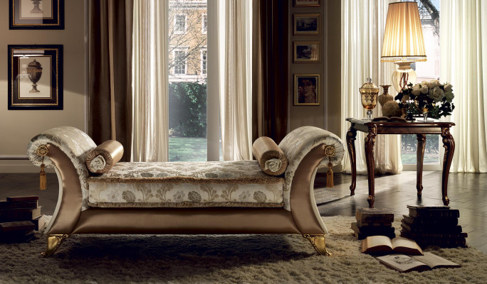 Chaise longue reclining armchair reclining chair comfort lounger luxury baroque