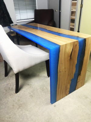 Dining table, table, kitchen table, modern tables, waterfall river epoxy resin furniture, new