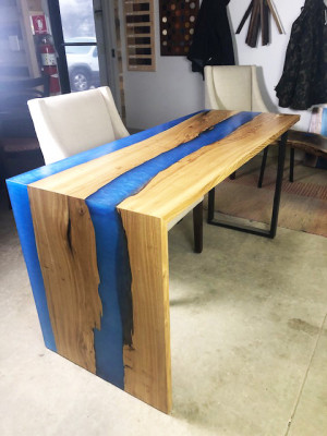 Dining table, table, kitchen table, modern tables, waterfall river epoxy resin furniture, new