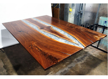 Epoxy resin dining table real wood solid furniture waterfall epoxy table casting resin