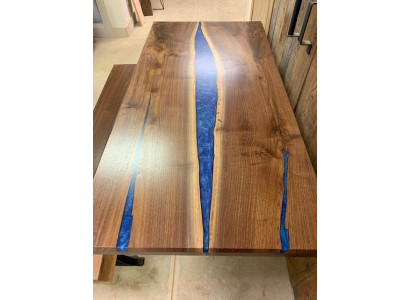 Waterfall table epoxy resin dining table epoxy tables real wood solid furniture