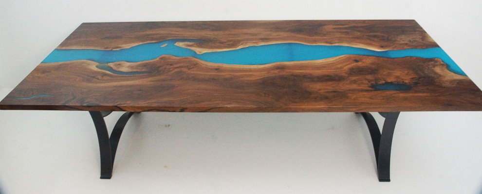 Dining table, epoxy resin tables, real wood, solid furniture, epoxy table, waterfall, new
