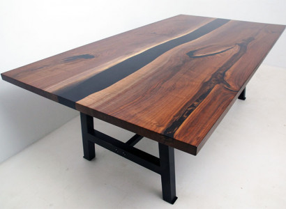 Dining table waterfall tables epoxy resin real wood solid furniture epoxy table new