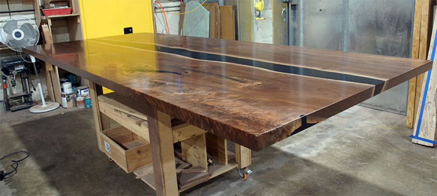 Dining table tables epoxy resin solid furniture epoxy table waterfall real wood