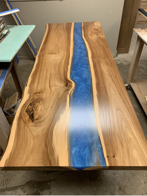 Dining table tables epoxy resin epoxy table waterfall real wood solid furniture