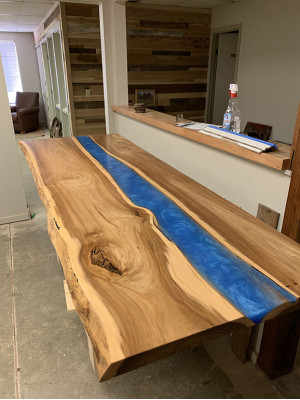Dining table tables epoxy resin epoxy table waterfall real wood solid furniture