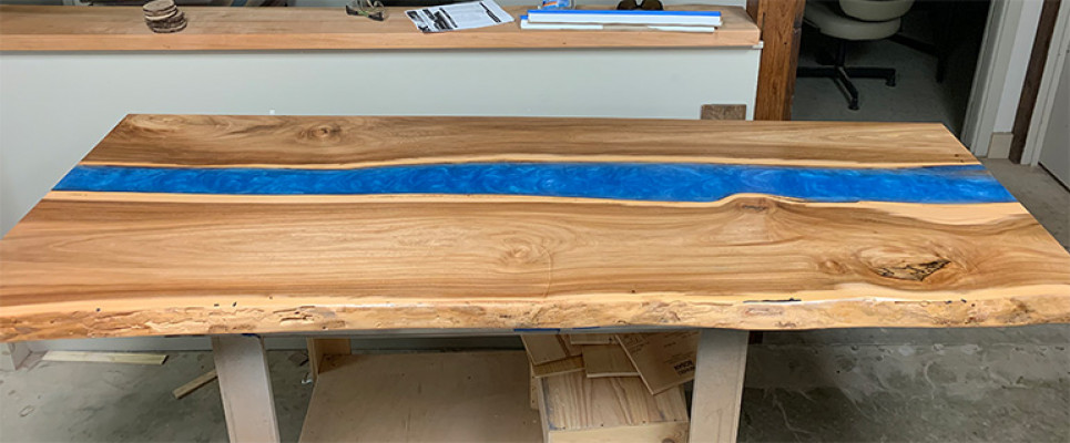 Dining table tables epoxy resin epoxy table waterfall real wood solid furniture