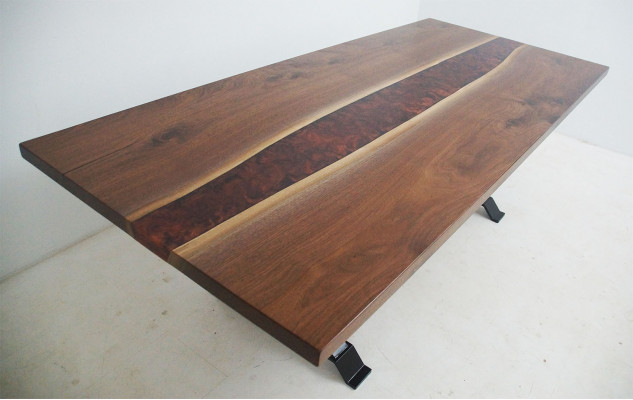 Epoxy Resin Dining Table Real Wood Solid Furniture Waterfall Epoxy Table 240x100cm