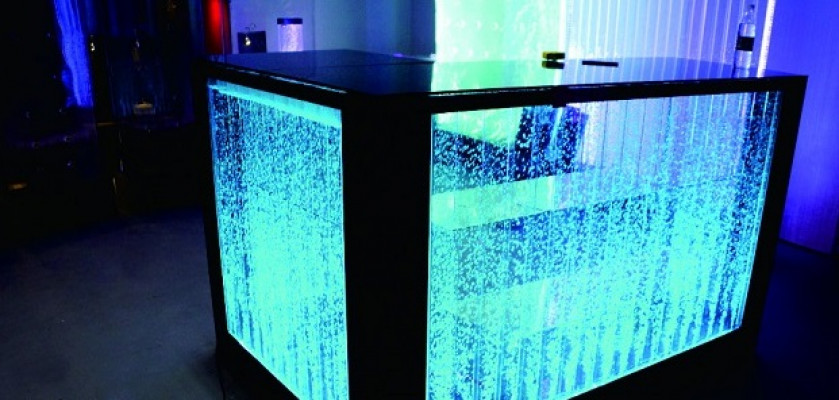 Bartisch Water Wall Bar Counter Illuminated Bar Table Bar Counter LED Shelf Furniture New