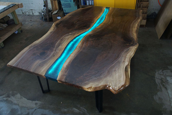 Table dining table tables epoxy resin epoxy solid design furniture 240x100 genuine wood