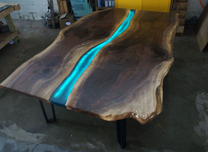 Table dining table tables epoxy resin epoxy solid design furniture 240x100 genuine wood