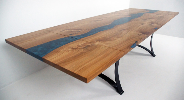 Table dining table tables resin epoxy solid design furniture 240x100 real wood epoxy
