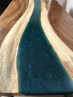 Epoxy resin dining table genuine solid wood furniture waterfall epoxy table 240x100 New