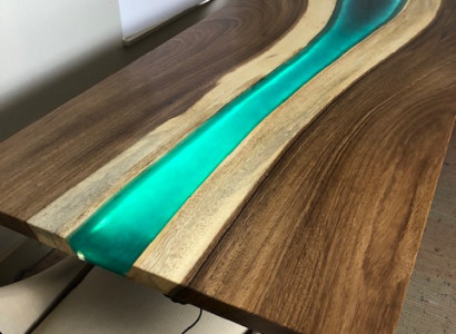 Epoxy resin dining table genuine solid wood furniture waterfall epoxy table 240x100 New