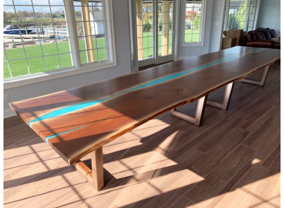 Dining table river table genuine wood river table 260x100 solid tables