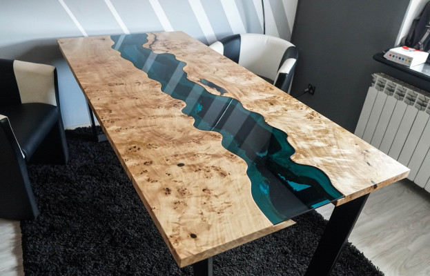 Tables epoxy resin dining table solid wood furniture epoxy table casting resin waterfall