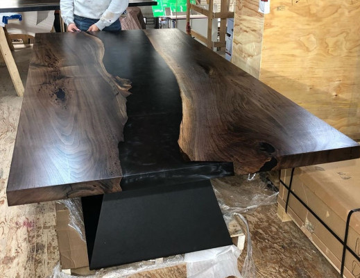 Epoxy Resin Dining Table Real Wood Solid Furniture Waterfall Epoxy Table 220x100cm