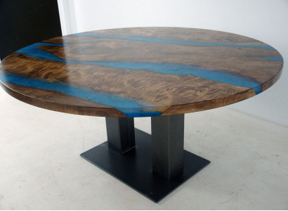 Round dining table river table real wood river table 150 cm tables epoxy resin
