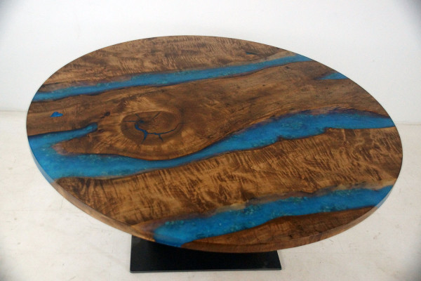Round dining table river table real wood river table 150 cm tables epoxy resin