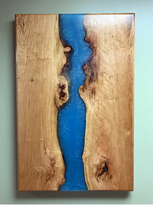 Epoxy resin dining table real solid wood furniture waterfall epoxy table New 200x90