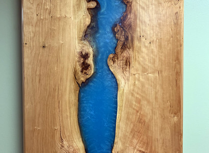 Epoxy resin dining table real solid wood furniture waterfall epoxy table New 200x90