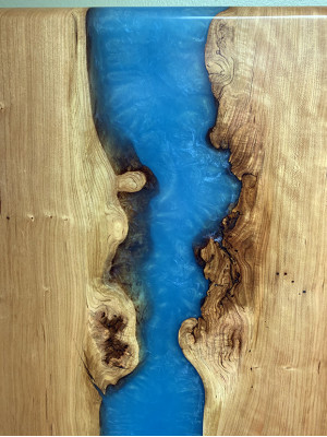 Epoxy resin dining table real solid wood furniture waterfall epoxy table New 200x90