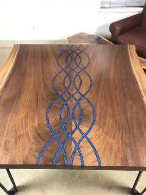 River tables dining table design table modern sea furniture 100x100 epoxy resin ocean