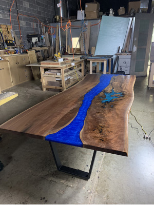 Dining Table Sea Water River Real Wood River Table 260x100 Tables
