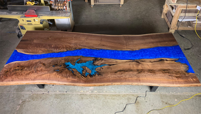 Dining Table Sea Water River Real Wood River Table 260x100 Tables