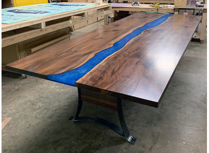 Epoxy Resin Dining Table River Table 240x100 New Solid Wood Tables