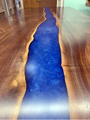 Epoxy Resin Dining Table River Table 240x100 New Solid Wood Tables