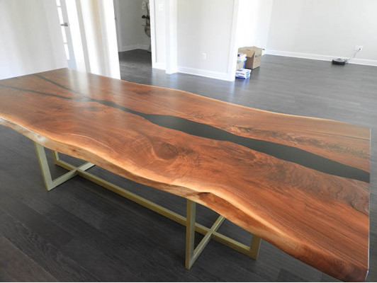 River table dining table solid wood tables 240x100 epoxy resin sea