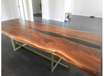 River table dining table solid wood tables 240x100 epoxy resin sea