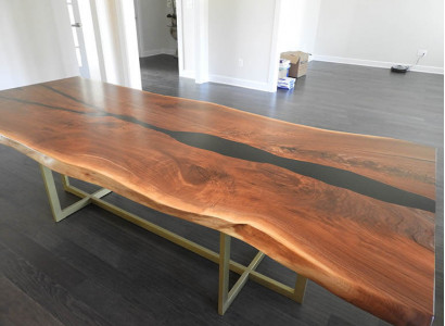 River table dining table solid wood tables 240x100 epoxy resin sea