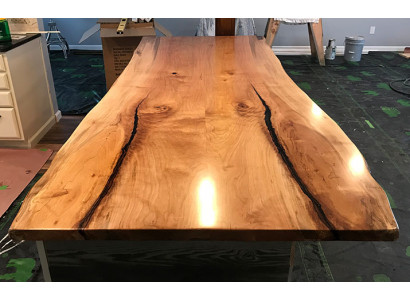 Dining Table Epoxy Resin Real Wood Solid Furniture Waterfall Epoxy Table 240x100cm