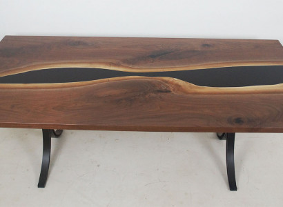 Epoxy Resin Dining Table River Table Real Wood Solid Tables 240x100 River Table New