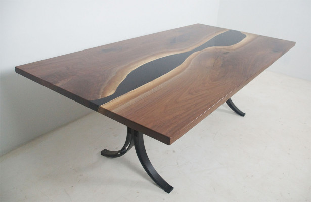 Epoxy Resin Dining Table River Table Real Wood Solid Tables 240x100 River Table New