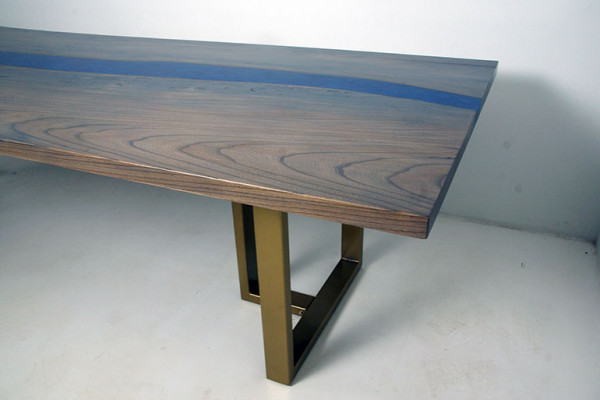 Epoxy Resin Dining Table River Table Real Solid Wood Decor Tables 220x100