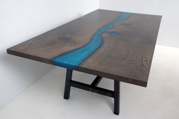 Epoxy Resin Dining Table River Table Real Solid Wood Tables 220x100