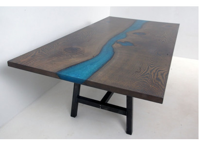 Epoxy Resin Dining Table River Table Real Solid Wood Tables 220x100