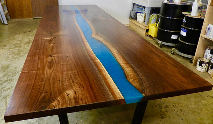 Epoxy Resin Dining Table River Table Solid 240x100 River Table New Genuine