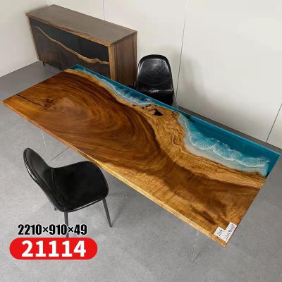 Epoxy Resin Dining Table River Table Real Solid Wood Tables 221x91