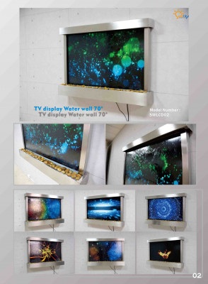 LED water wall designer water columns waterfall picture frame 138x98