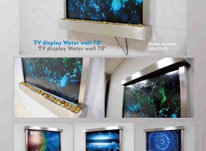 LED water wall designer water columns waterfall picture frame 138x98