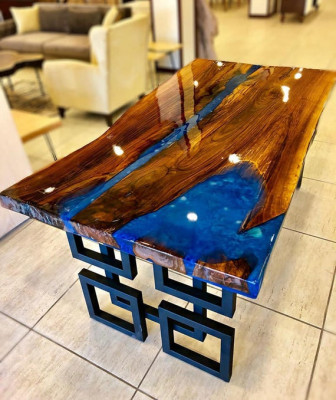 Blue River Coffee Table Genuine Wood River Table 140x80 Tables
