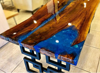 Blue River Coffee Table Genuine Wood River Table 140x80 Tables
