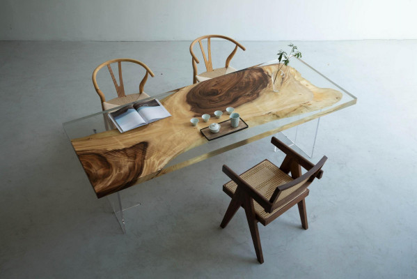 Epoxy Resin Dining Table River Table Solid Wood Tables 200x90 River Table New