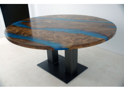 Massive dining table round table epoxy resin furniture waterfall river tables furniture