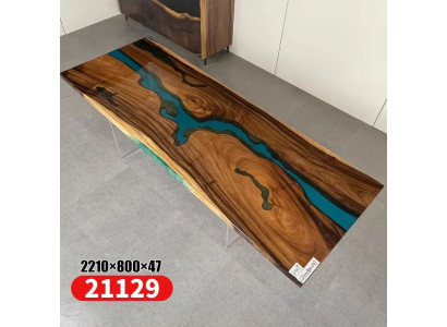 Epoxy resin dining table real wood solid furniture deco waterfall epoxy table
