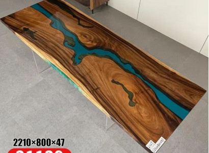 Epoxy resin dining table real wood solid furniture deco waterfall epoxy table